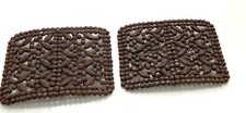 Antique Cut Steel Shoe Buckles France 2.5x 1.75  