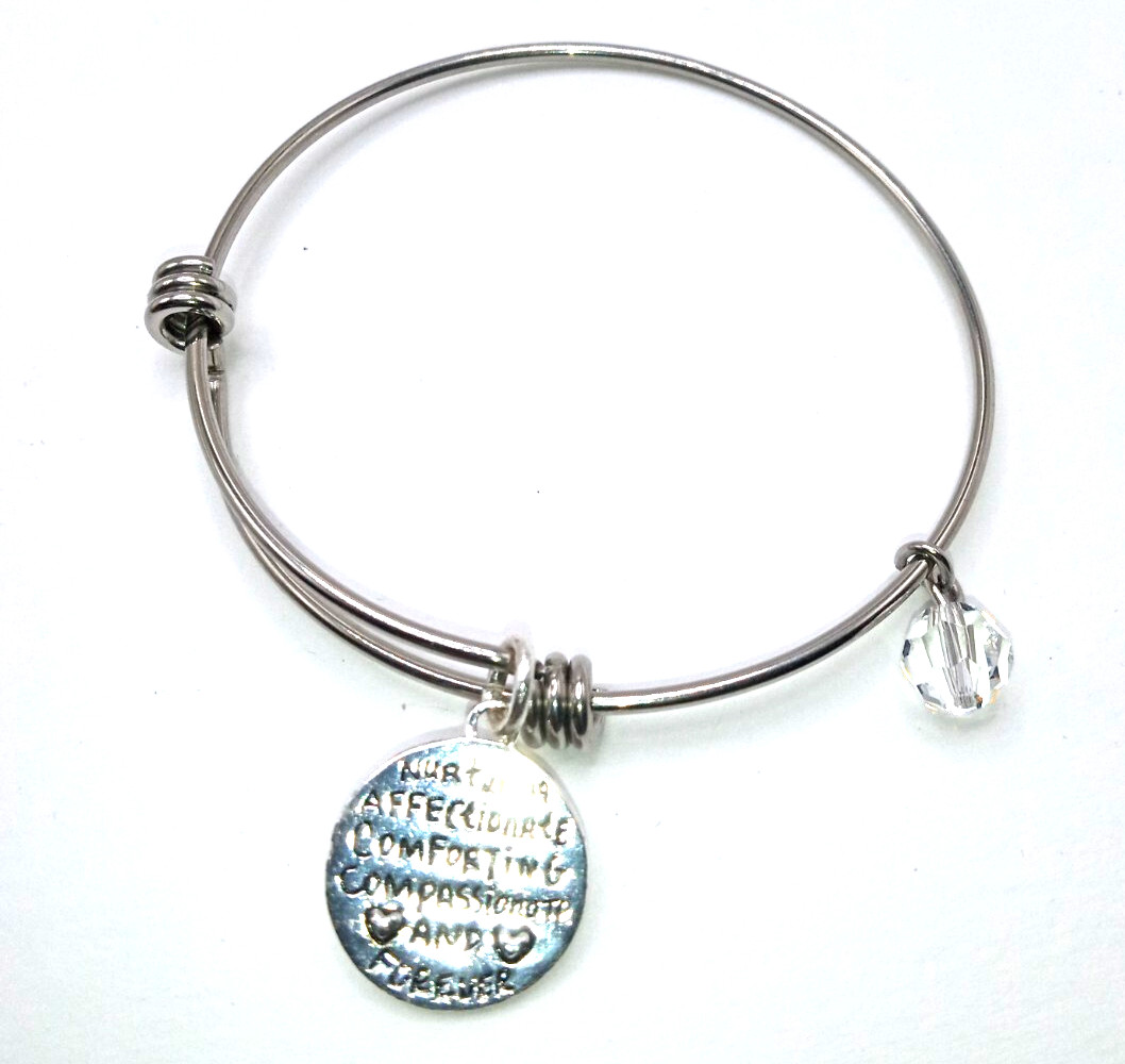 Vintage Silver Tone Charms Stackable Bangle Brace… - image 11