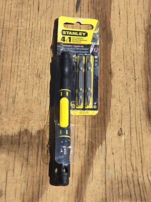 NOS Stanley 4-in-1 Pocket Screwdriver w/Magnetic Bits Phillips