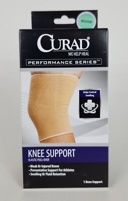 Curad Elastic Pull-Over Knee Supports Size- Med fits 16-18'' (ABOVE Knee Cap)