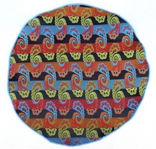 Lord R Colton Masterworks Pocket Round Portofino Black Teal Silk  75 Retail New