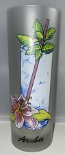 Aruba Caribbean Frosted Cocktail Glass Mojito Souvenir Collectible