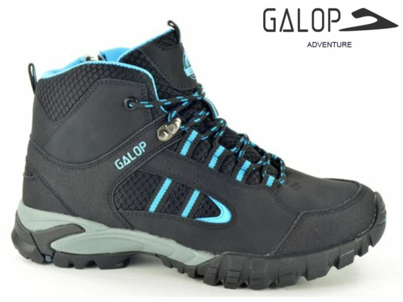 Ladies Galop Walking Boots Side Zip Padded Lace Up Lightweight Hiking Trek Shoes
