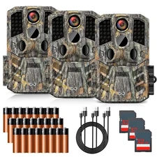 Trail Camera 3 Pack 30MP 1920P HD Game Camera with SD Cards, 0.2s Trigger Tim...