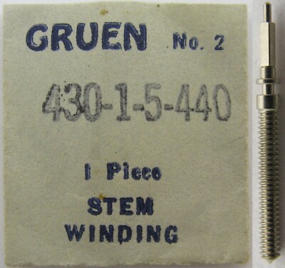 Gruen 430 440  watch movement part 401 winding stem * diameter 1.1 mm & tap 8 *