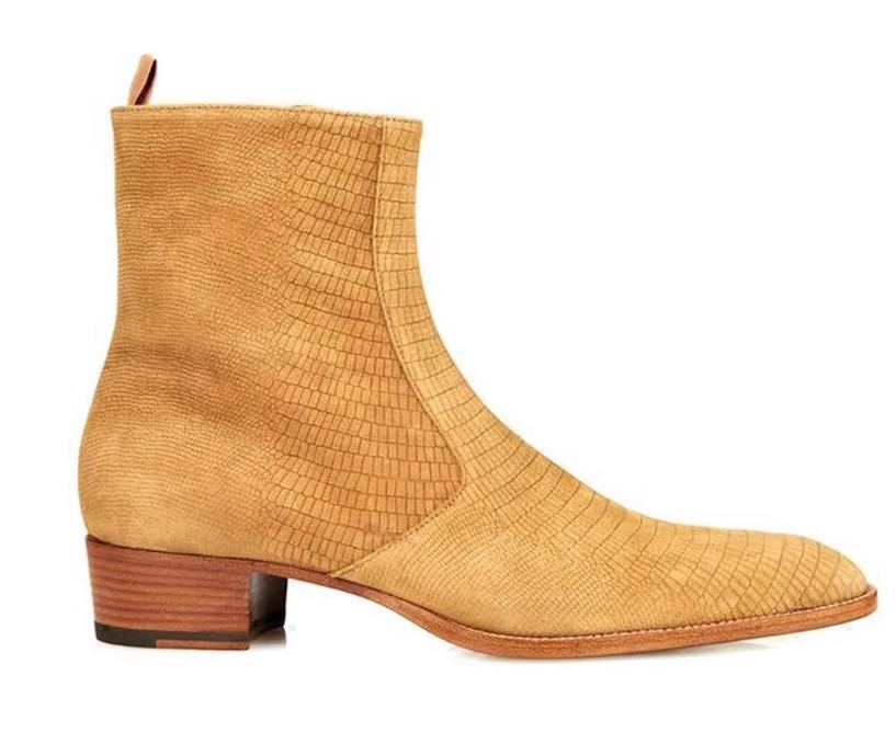 Men's Western Cowboy Suede Leather Chelsea Ankle Boots High Top