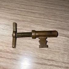 1800’s corbin pocket mortise Hooked key -  Bronze Brass