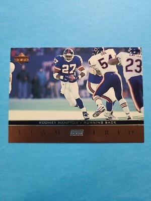 RODNEY HAMPTON 1996 UPPER DECK TEAM TRIO FOOTBALL CARD # TT45 E9922