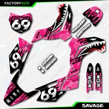Pink Savage Graphics Kit fits Kawasaki 19-24 KLX140 KLX 140 Decals