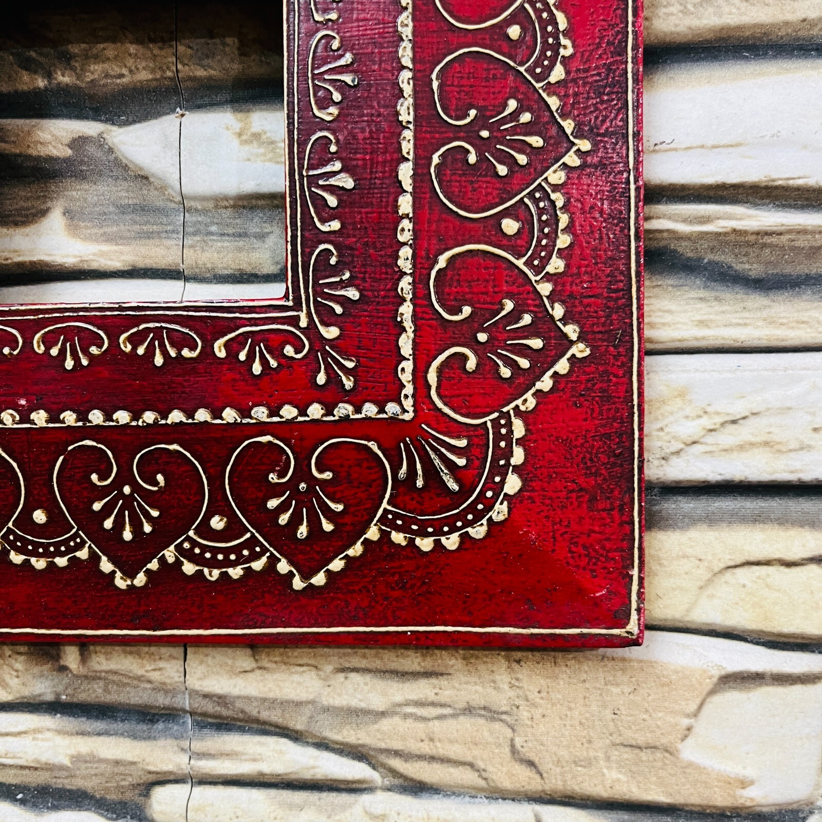 Wooden Photo Frame Picture Frame Hand Made Painted Unique Floral Photo