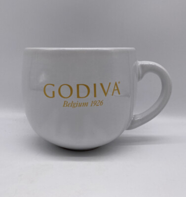 Godiva Belgium 1926 White Gold Ceramic Coffee Cup Mug