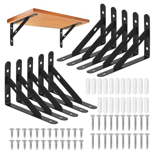 Equerre Etagere Murale Anti Flexion Support Mural Trépied Lot de 10 Pièces