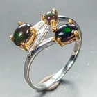 Jewelry ring Natural Black Opal Ring 925 Sterling Silver Size 7 /R466742