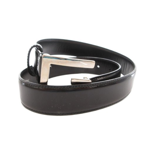 Used GUCCI Belt Leather G Logo Black 037・0394・0959・70・28 /FF ■GY18 Men's