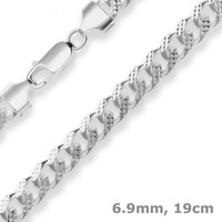 6,9Mm Armband Panzerkette Oval Silberarmband Armschmuck Aus 925 Silber 19Cm