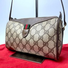 GUCCI GG Supreme Mini Shoulder Bag Crossbody Vintage Sherry Line PVC Small Used