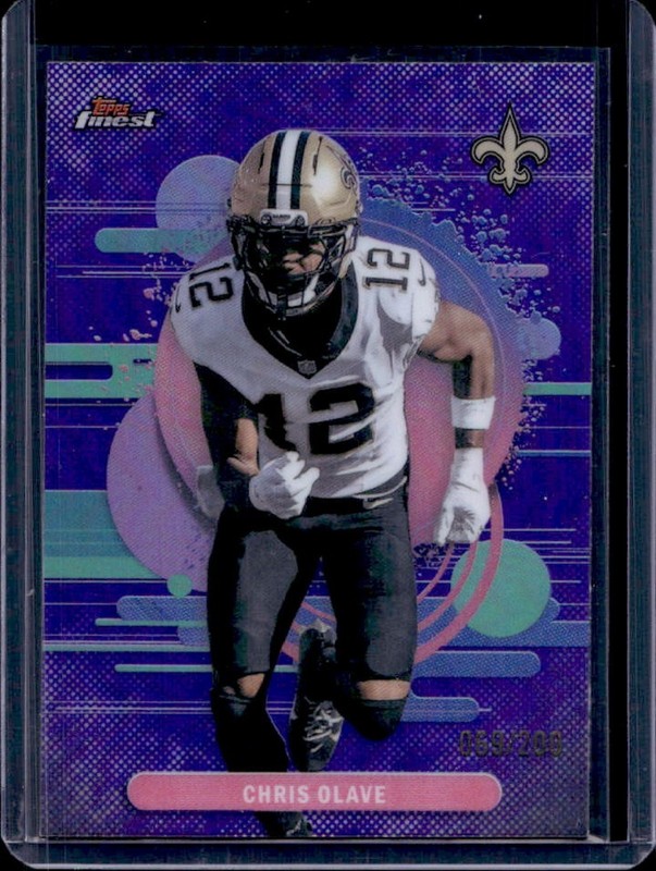 2025 Topps Finest Chris Olave Uncommon Purple Refractor #/200 Saints