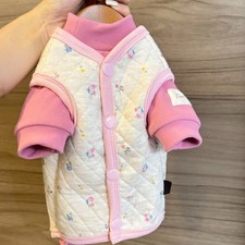 Clothing for Hairles Cat in Winter Soft Floral Cotton Jacket Warm Thick Pink Paj