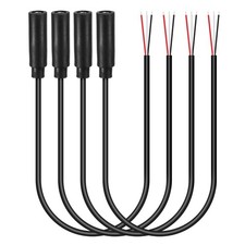 1FT 3.5mm Female Jack to Bare Wire, 4PCS TRS 3 Pole Stereo Plug Cable, 3 Colors
