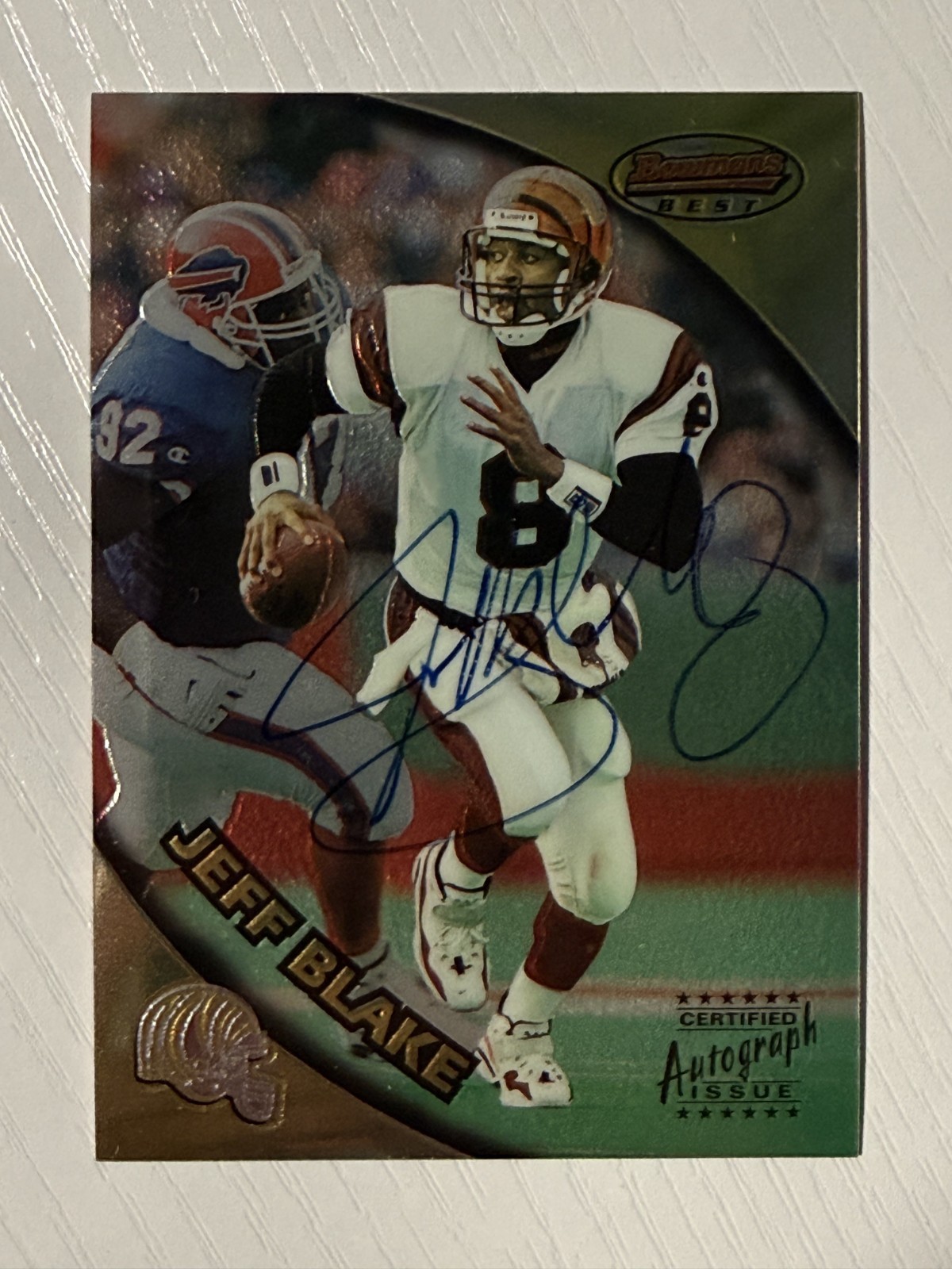 Jeff Blake 1997 Bowman's Best Auto Autograph #22 Cincinnati Bengals