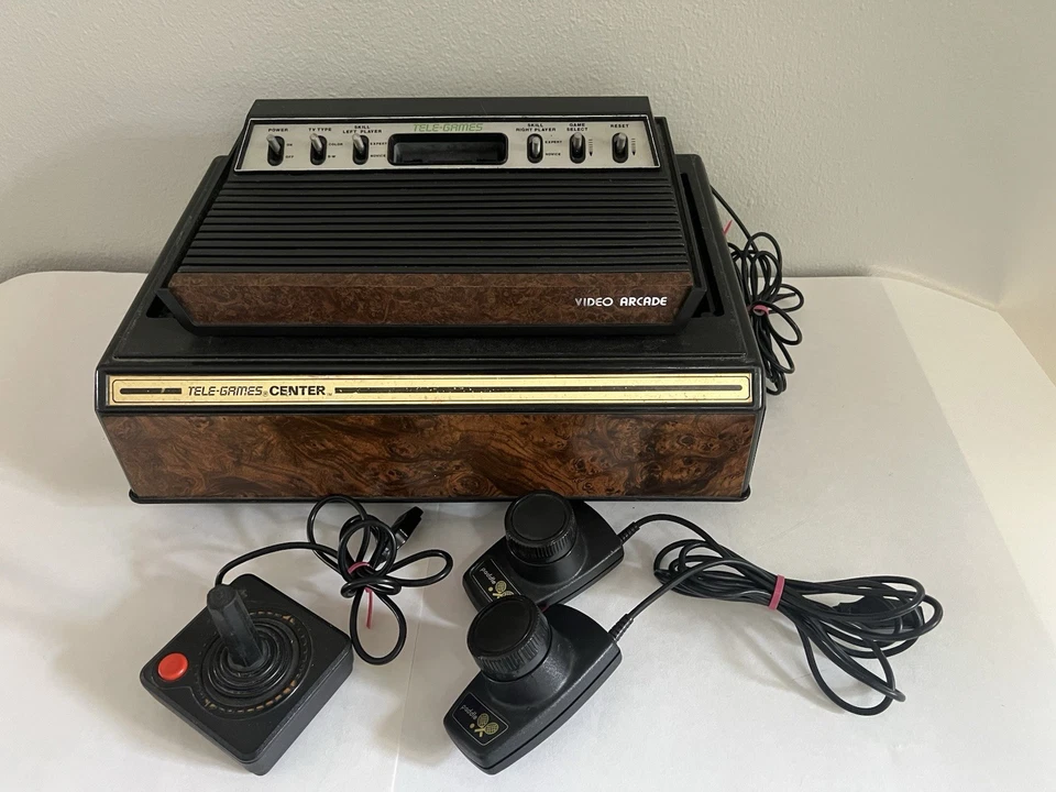 Vtg Atari 2600 Tele Games Video Arcade console Lot W 27 games - Sixer Pac Man - Image 3 of 4