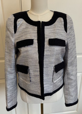 NWT Avec Les Filles Tweed Cropped Blazer Made In France S