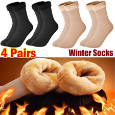 4Pair Women's Thick Fleece Winter Socks Snow Boot Socks Warm Plush Thermal Socks