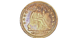 1873 S seated liberty quarter
