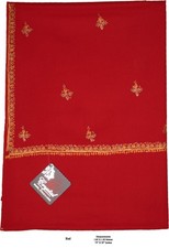 100 Pure Wool Kashmiri Full Shawl Wrap Scarf Buti Work Hand Embroidered Red