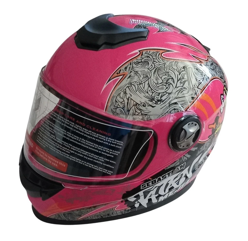 Integralhelm Helm Kinderhelm Motorradhelm Motorrad Jethelm Crosshelm pink - Bild 2 von 4