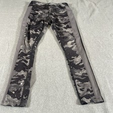 Avia Womens Black Grey Size Large Camo Print Leggings Workout Gym Workout Casual