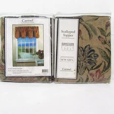 Regal Home Carmel Floral Beige Chenille 2pc Scalloped Valance Set(s)