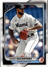 2024 Sandy Alcantara Topps Bowman Miami Marlins Cy Young Winner MLB Card # 8