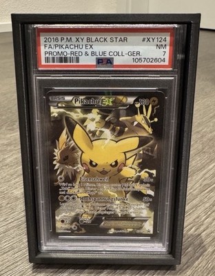 Pikachu Ex XY124 Black Star Promo Red & Blue Coll. 2016 PSA 7 POP32!! - Pokemon