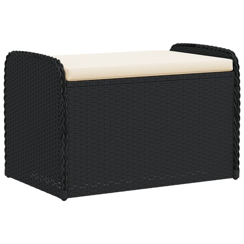 Sitzbank mit Stauraum und Kissen Poly Rattan Sitzhocker Truhe Aufbewahrungsbox - Bild 19 von 26