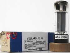 Mullard EL34 Welded Black Plate Made in Gt.Britain Amplitrex Tested Qty 1Pc