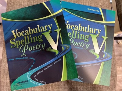 Abeka Vocabulary, Spelling & Poetry V - Teachers Key & Student Workbook