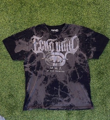 Vintage Ecko Unltd MMA Bleach Wash Graphic T-Shirt X-Large Y2K