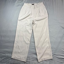 Quince Stretch Crepe Pleated Wide Leg Pants Sand Sz 10 Career Office Luxury