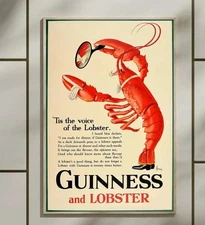 Guinness and Lobster Vintage Ad Poster