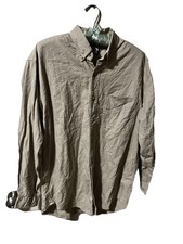 Vintage Mens Lee Work Shirt Size Med Tan Long Sleeve