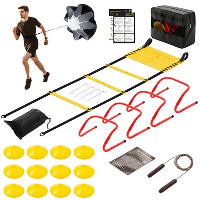 Agility Ladder Speed Training Equipment Set Running Parachute Cones for Agility