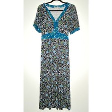 LOFT 2022 V-Neck Paisley Button Tie Waist Midi Dress Women's Size Small