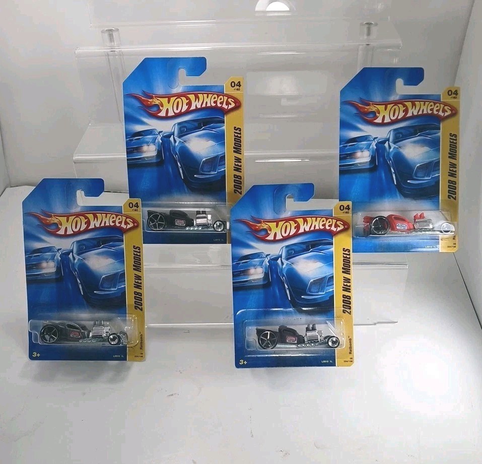 Lot Of 4 Hot Wheels Ratbomb 2008 New Models Variation Black Silver Purple Orange