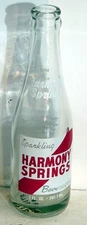 Harmony Springs; Harmony Spr. Soda Co.; Ludlow, MA; 2-color ACL soda pop bottle