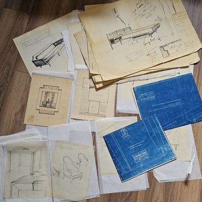 Edward Wormley Dunbar Archive - Original Design Sketches, Drawings & Studies