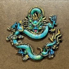 Dragon Vehicle Emblem Hand Painted 3d Chrome Metal Auto Accessory Dragon Vehicle Emblem Hand Painted 3d Chrome Metal Auto Accessory