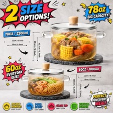 Glass Jars with Lids and Double Handles heat-resistant