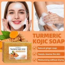 1-3 Kojic Acid Soap Dark Spot Whitening Turmeric Skin Bleaching Lightening 100G