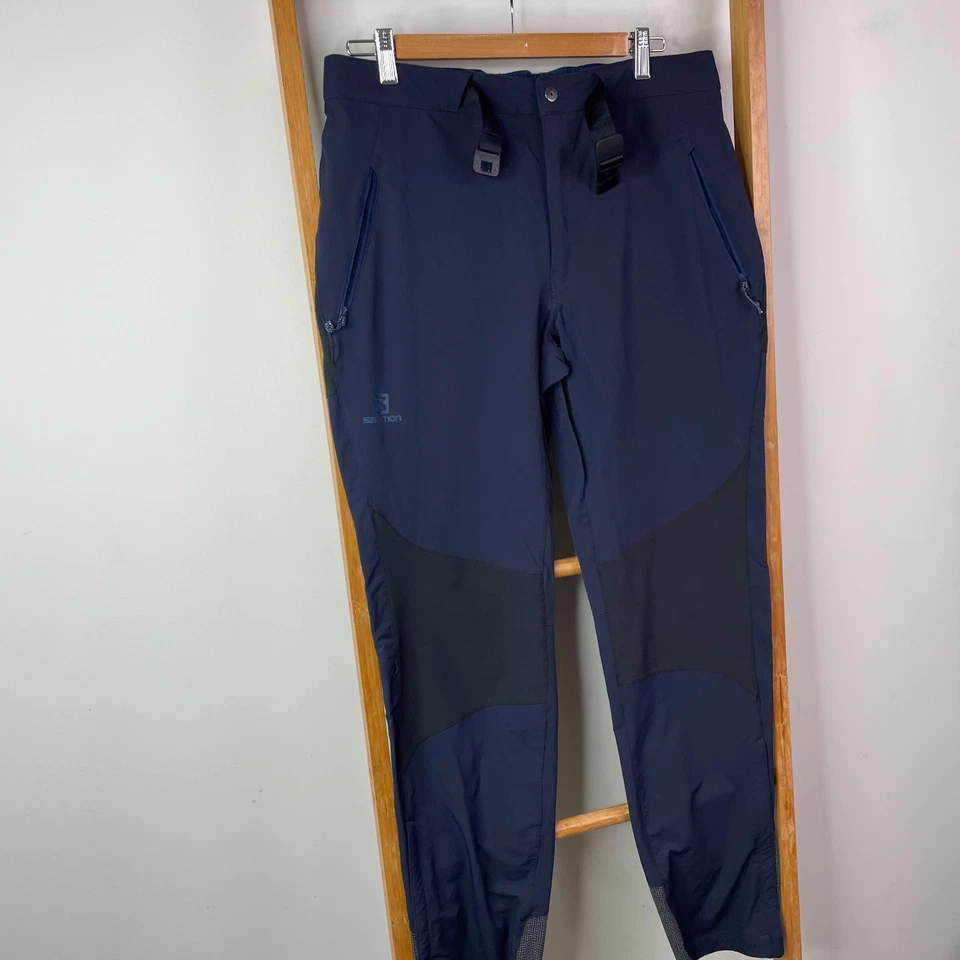 Salomon Track Pants Mens 36 Blue Adjustable Waist Outdoor Hiking Camping Pockets - image 2 of 4